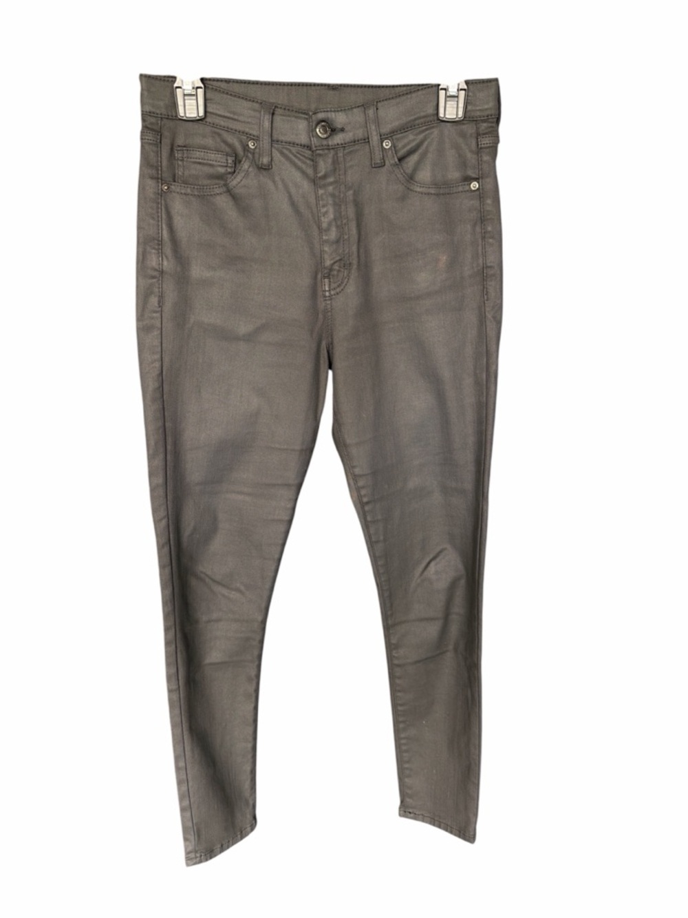 TOPSHOP Black Coated Moto Jeans size 30